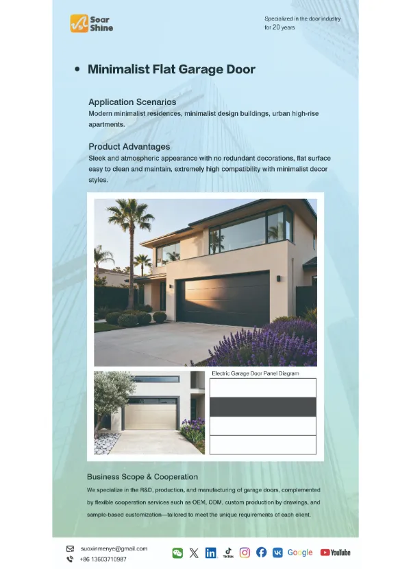 Плоские минималистичные гаражные ворота