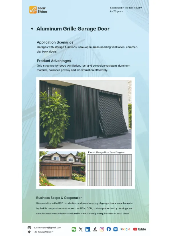 Гаражные ворота с решеткой из алюминиевого сплава