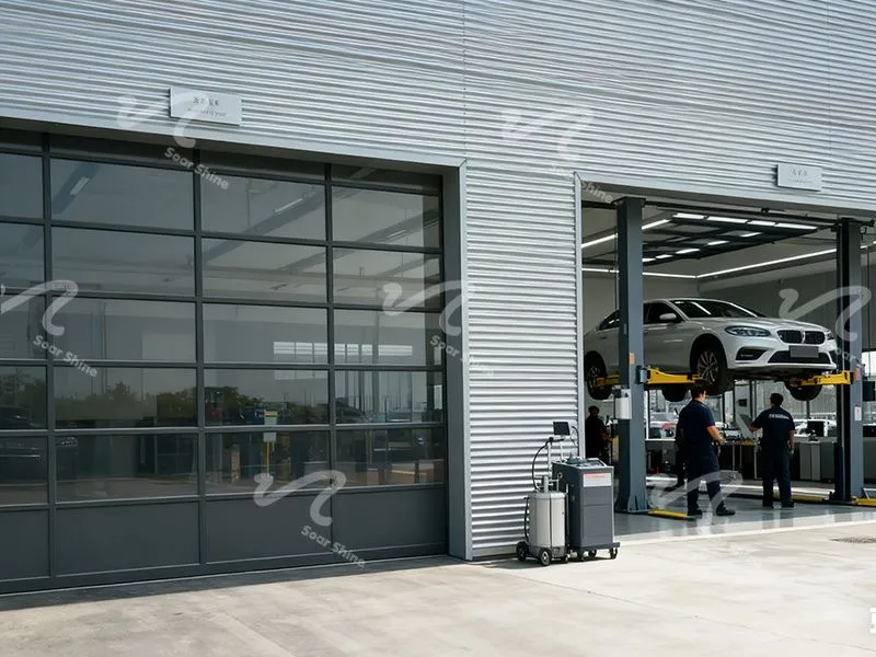 Алюминиевая подъемная дверь с полным обзором